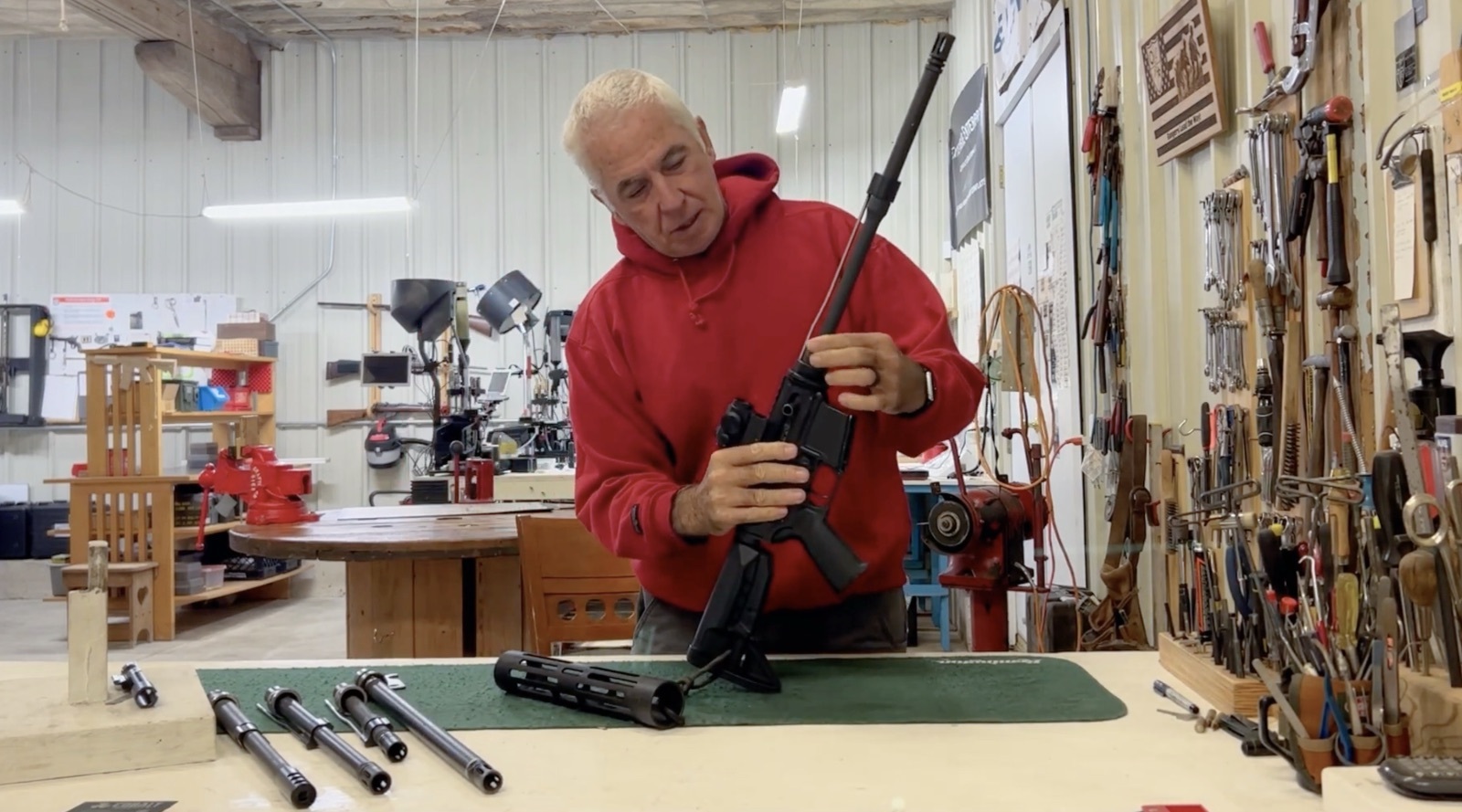 Dan Butcher at the bench, MBZ Firearms, Evansville, Wisconsin